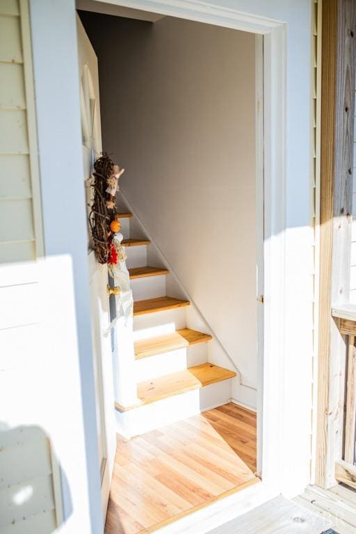 67 Lentz Ln, Shipman, VA 22971 - stairs featuring wood finished floors and built in features