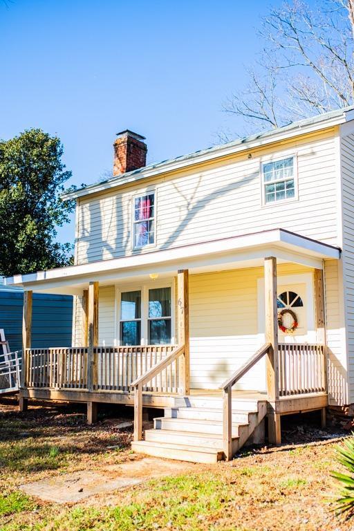 67 Lentz Ln, Shipman, VA 22971 - view of front of property featuring a porch and a chimney