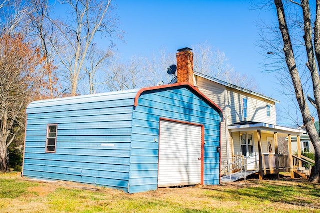 67 Lentz Ln, Shipman, VA 22971 - view of side of property featuring a porch, a chimney, and a lawn