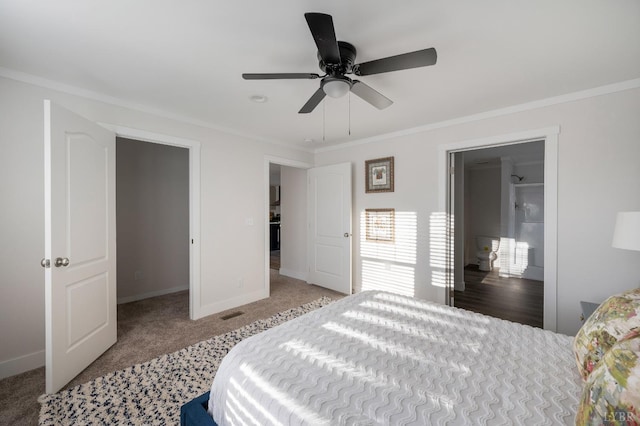 899 Union Hill Rd, Amherst, VA 24521 - bedroom featuring crown molding, carpet floors, and a ceiling fan
