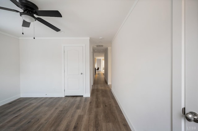 899 Union Hill Rd, Amherst, VA 24521 - spare room with dark wood-style floors, ceiling fan, and crown molding