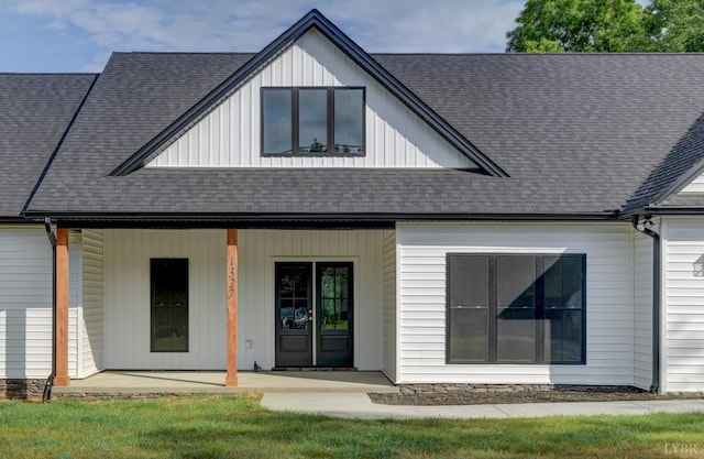 1327 Greenhouse Rd, Rustburg, VA 24588 - back of house with a shingled roof and board and batten siding