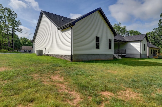 1327 Greenhouse Rd, Rustburg, VA 24588 - view of property exterior with a lawn and central air condition unit