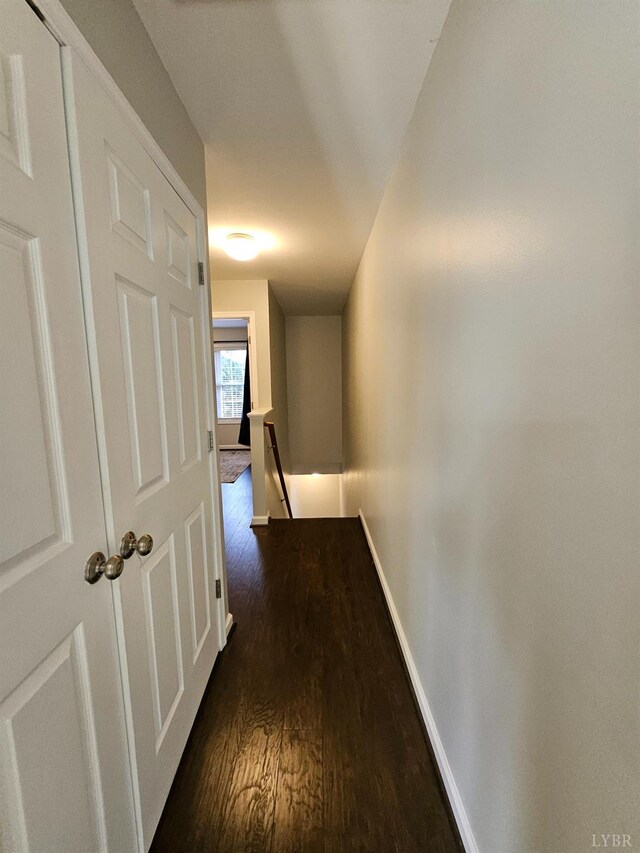 1810 Broadway St Unit 102, Lynchburg, VA 24501 - hall featuring baseboards, wood finished floors, and an upstairs landing