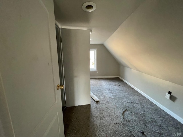 3221 Maryland Ave, Lynchburg, VA 24501 - additional living space with lofted ceiling, baseboards, and carpet floors