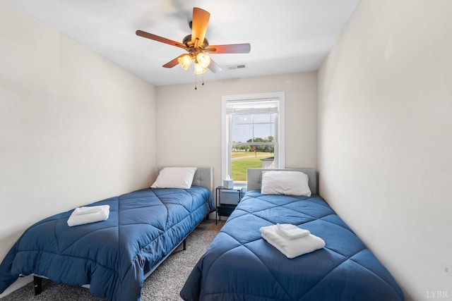 188 Mallard Ln, Lynchburg, VA 24502 - bedroom featuring a ceiling fan, carpet flooring, and visible vents