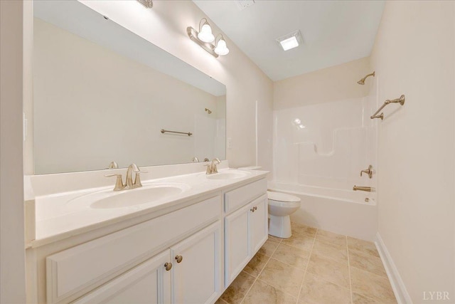 9 Lochwood Hill Dr, Goode, VA 24556 - bathroom featuring toilet, double vanity, and shower / bath combination