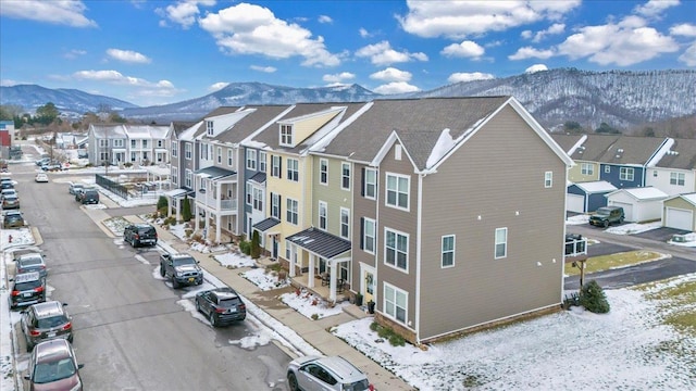 59 Broad St, Daleville, VA 24083 - birds eye view of property featuring a mountain view and a residential view