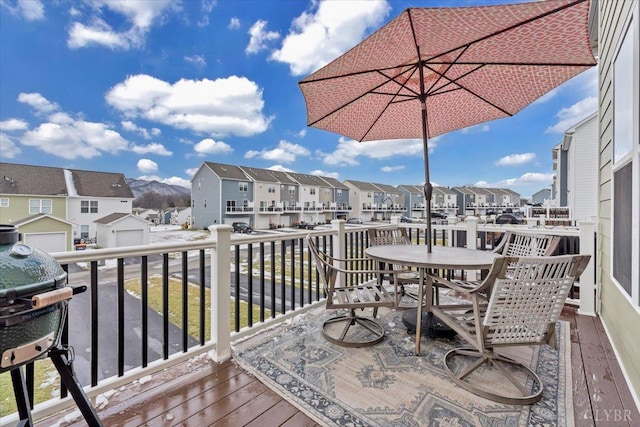 59 Broad St, Daleville, VA 24083 - balcony featuring outdoor dining area, a residential view, and a grill