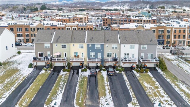 59 Broad St, Daleville, VA 24083 - snowy aerial view featuring a residential view