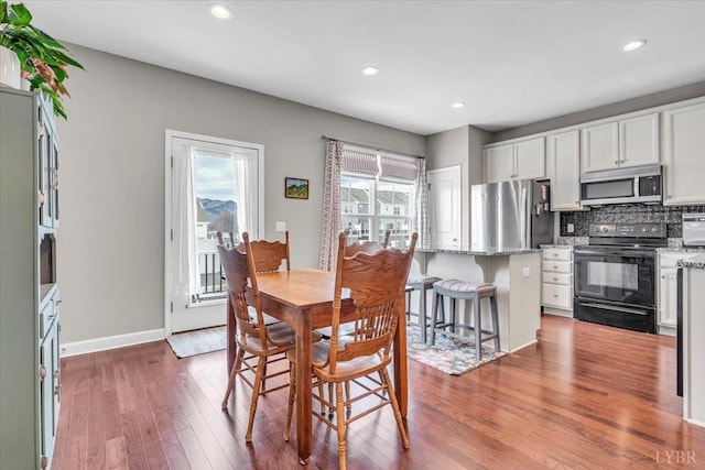 59 Broad St, Daleville, VA 24083 - dining room with baseboards, recessed lighting, and wood finished floors
