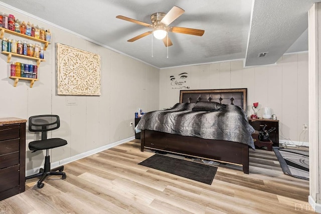 1117 Long Meadows Dr, Lynchburg, VA 24502 - bedroom with light wood-style flooring, ornamental molding, ceiling fan, and baseboards