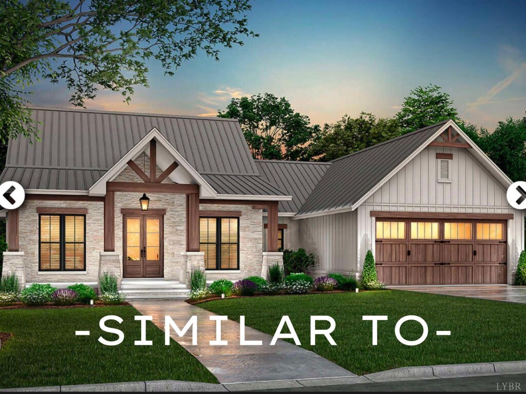 0 Cambridge Ct, Madison Heights, VA 24572 - modern farmhouse with a garage and a lawn
