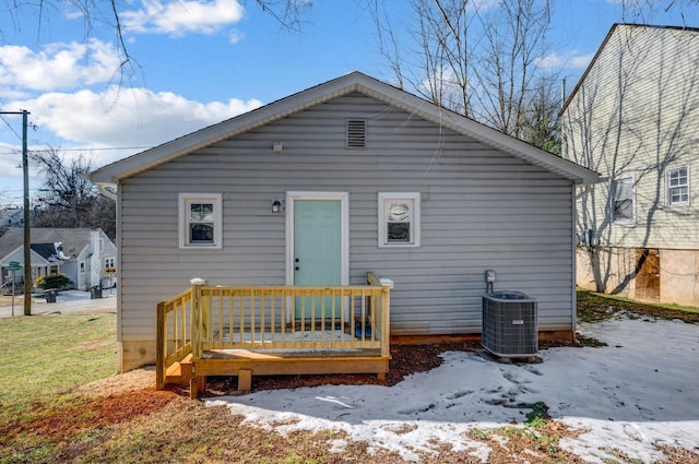 1516 Pierce St, Lynchburg, VA 24501 - snow covered rear of property featuring cooling unit