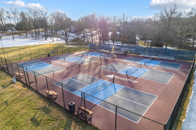 152 Fairwinds Ct, Forest, VA 24551 - view of tennis court with view of wooded area