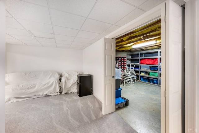 152 Fairwinds Ct, Forest, VA 24551 - below grade area featuring a paneled ceiling and carpet floors