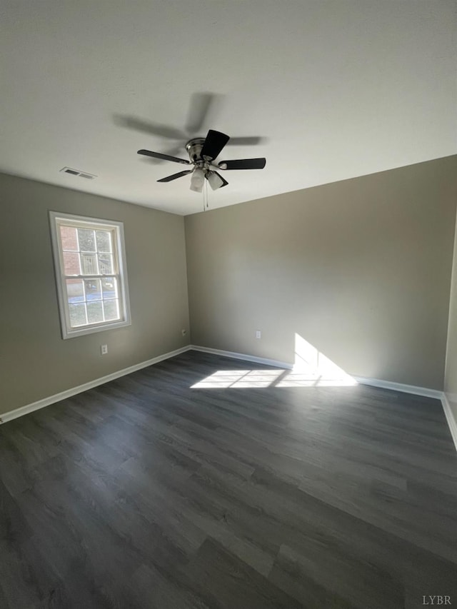 2001 3rd St, Lynchburg, VA 24501 - unfurnished room with ceiling fan, dark wood-style floors, and baseboards