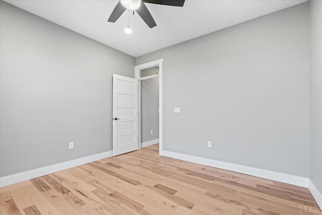4615 Everett Rd, Forest, VA 24551 - empty room featuring a ceiling fan, light wood-style flooring, and baseboards