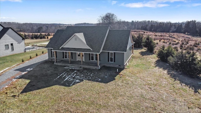 4615 Everett Rd, Forest, VA 24551 - exterior space with covered porch and a yard