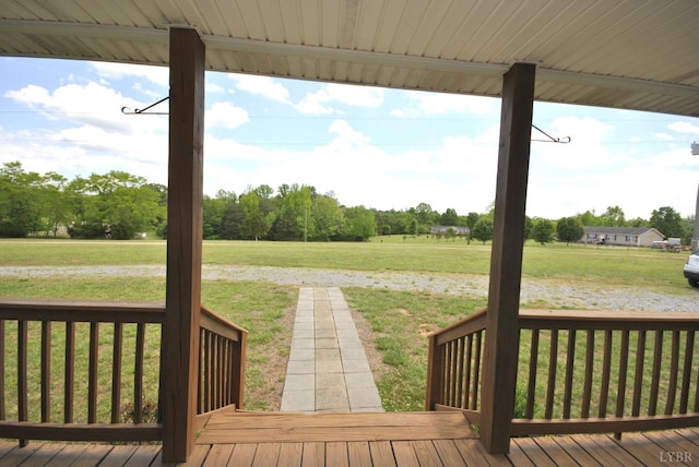 2453 Easome Rd, Hurt, VA 24563 - wooden deck featuring a yard