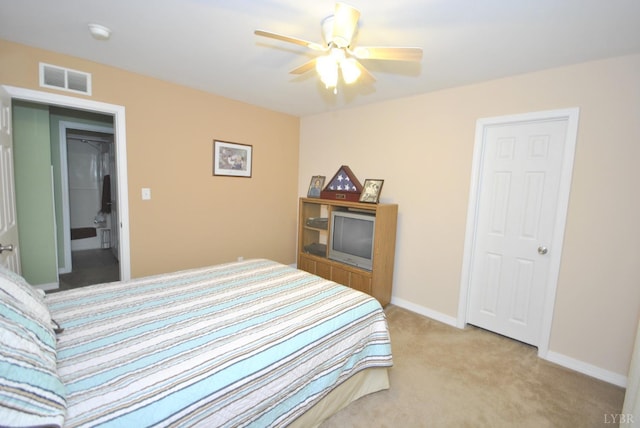 2453 Easome Rd, Hurt, VA 24563 - bedroom with light carpet, baseboards, and ceiling fan