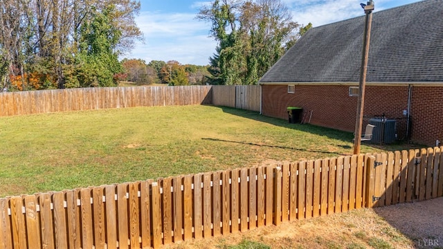 273 Riverbend Rd, Altavista, VA 24517 - view of yard featuring central AC unit, radiator, and a fenced backyard