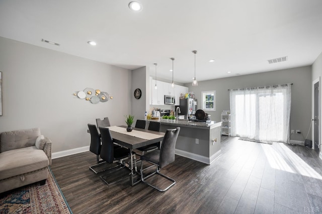 38 Emanuel Ct, Lynchburg, VA 24502 - dining room featuring dark wood-type flooring and recessed lighting