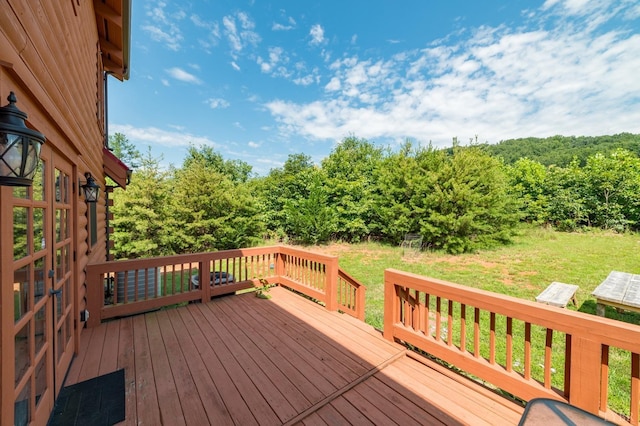 2766 Camden Rd, Big Island, VA 24526 - wooden deck featuring a lawn