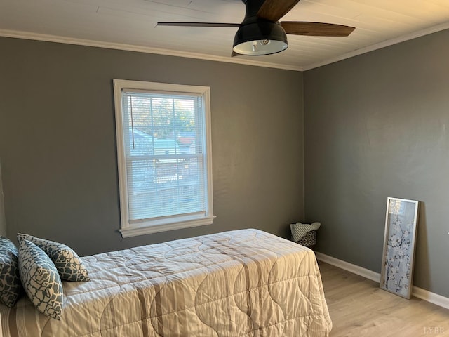 1103 Brandon Rd, Lynchburg, VA 24502 - bedroom with crown molding, baseboards, ceiling fan, and light wood-type flooring