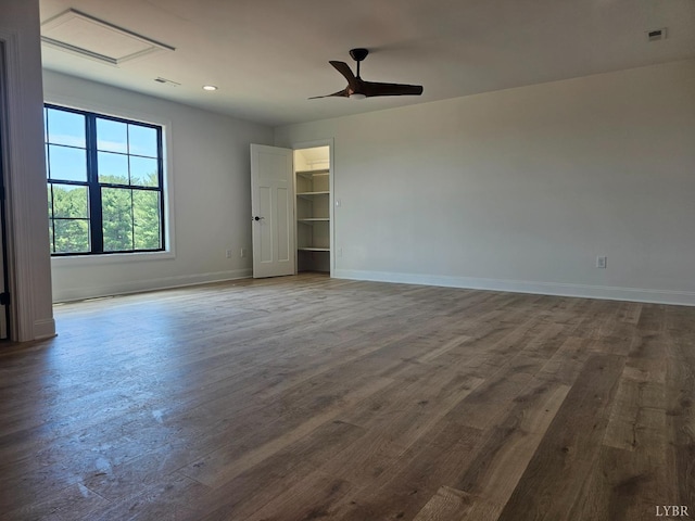 18 Grandset Dr, Forest, VA 24551 - empty room with wood finished floors, baseboards, a ceiling fan, and recessed lighting