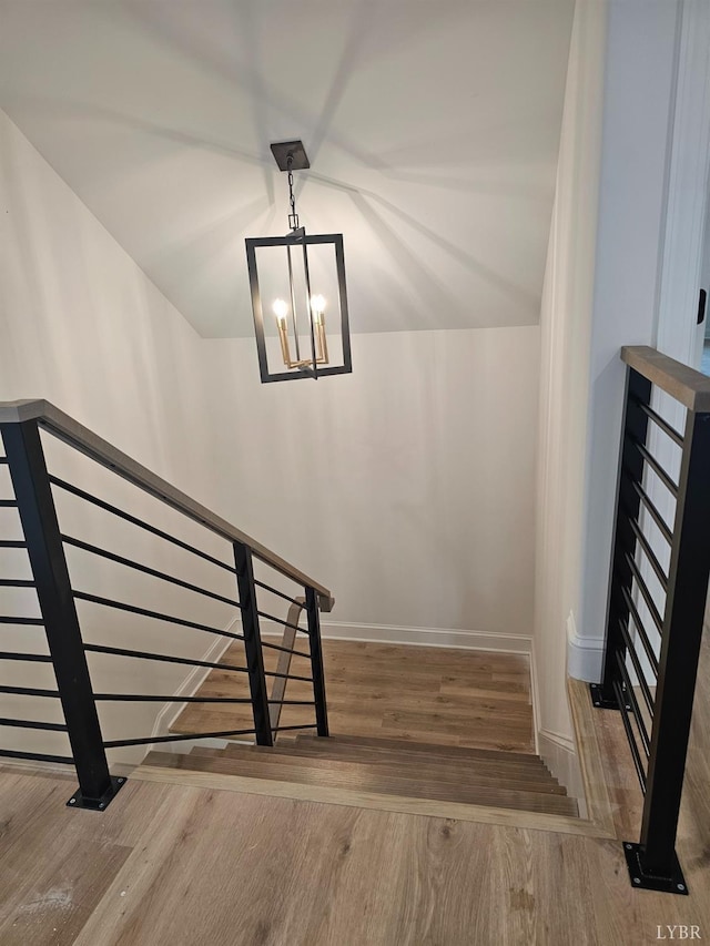 18 Grandset Dr, Forest, VA 24551 - staircase with wood finished floors, a chandelier, and baseboards