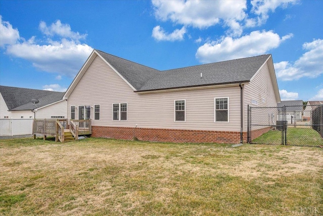 1270 Hupps Hill Ln, Forest, VA 24551 - back of house with a gate, a wooden deck, and roof with shingles