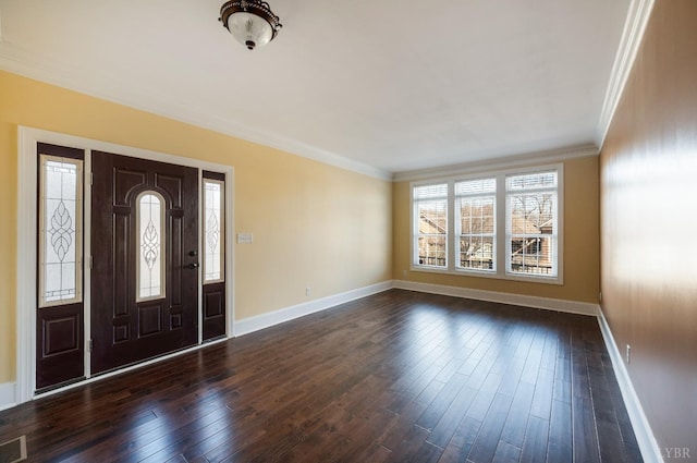 1060 Governors Ln, Forest, VA 24551 - entrance foyer with baseboards, dark wood-style flooring, and ornamental molding