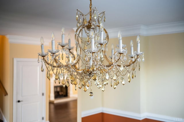 1060 Governors Ln, Forest, VA 24551 - detailed view of a chandelier and ornamental molding