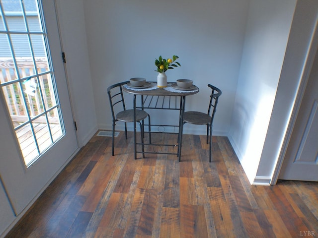 192 Main St, Madison Heights, VA 24572 - dining area featuring wood finished floors and baseboards