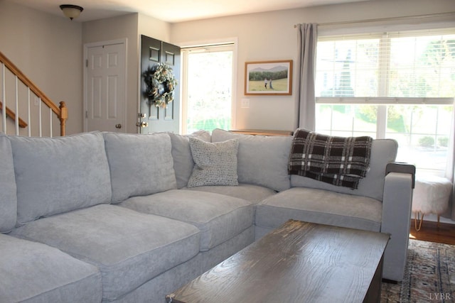 224 Duncraig Dr, Lynchburg, VA 24502 - living area featuring healthy amount of natural light and stairway