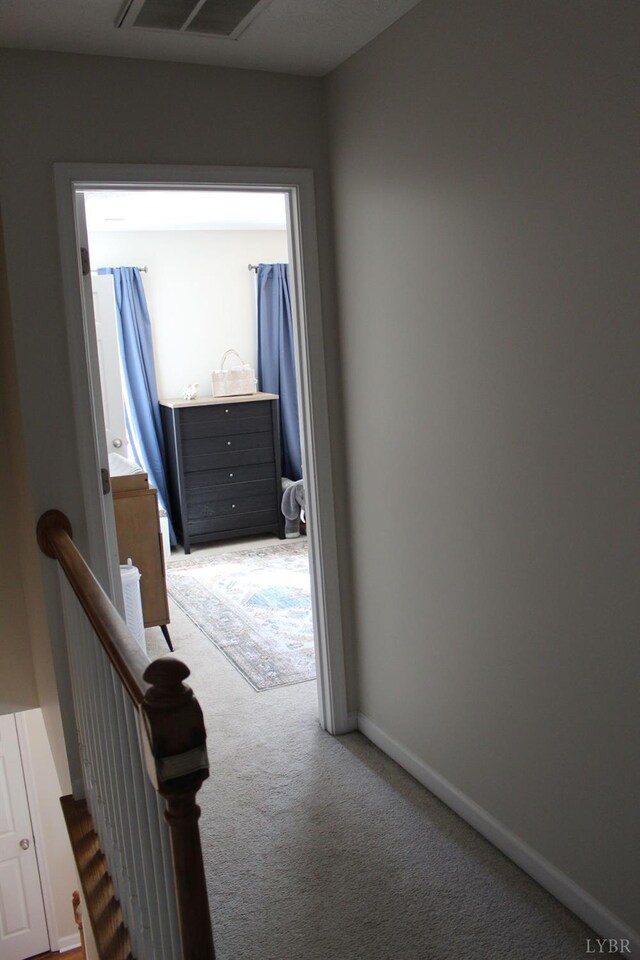 224 Duncraig Dr, Lynchburg, VA 24502 - hall featuring carpet, an upstairs landing, and baseboards
