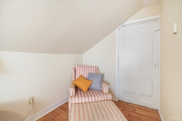 211 Warren Ave, Lynchburg, VA 24501 - sitting room featuring light wood-style flooring, lofted ceiling, and baseboards