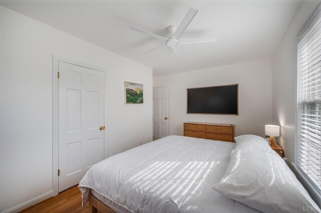 3756 Woodside Ave, Lynchburg, VA 24503 - bedroom featuring wood finished floors, multiple windows, and ceiling fan