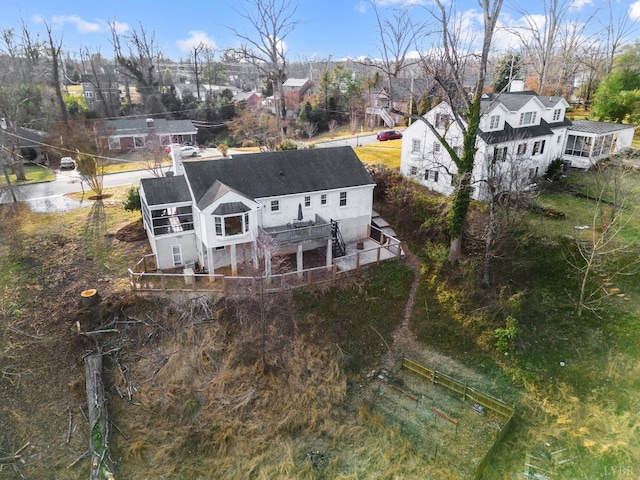 drone / aerial view with a residential view