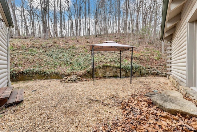 view of yard featuring a gazebo