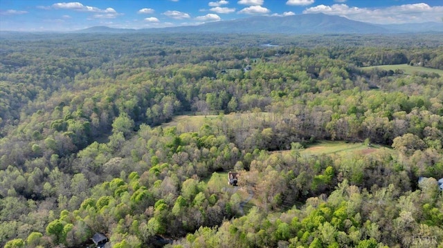 268 Leftwich Rd, Madison Heights, VA 24572 - aerial overview of property's location featuring a heavily wooded area and a mountainous background