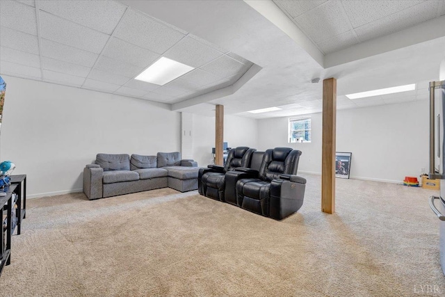 268 Leftwich Rd, Madison Heights, VA 24572 - carpeted living area with a drop ceiling