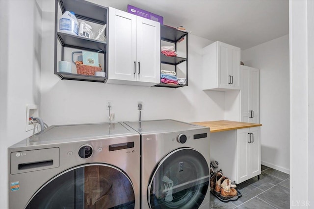 268 Leftwich Rd, Madison Heights, VA 24572 - laundry area featuring washer and dryer and cabinet space