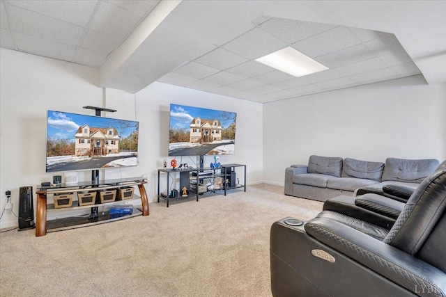268 Leftwich Rd, Madison Heights, VA 24572 - living area with a paneled ceiling and carpet