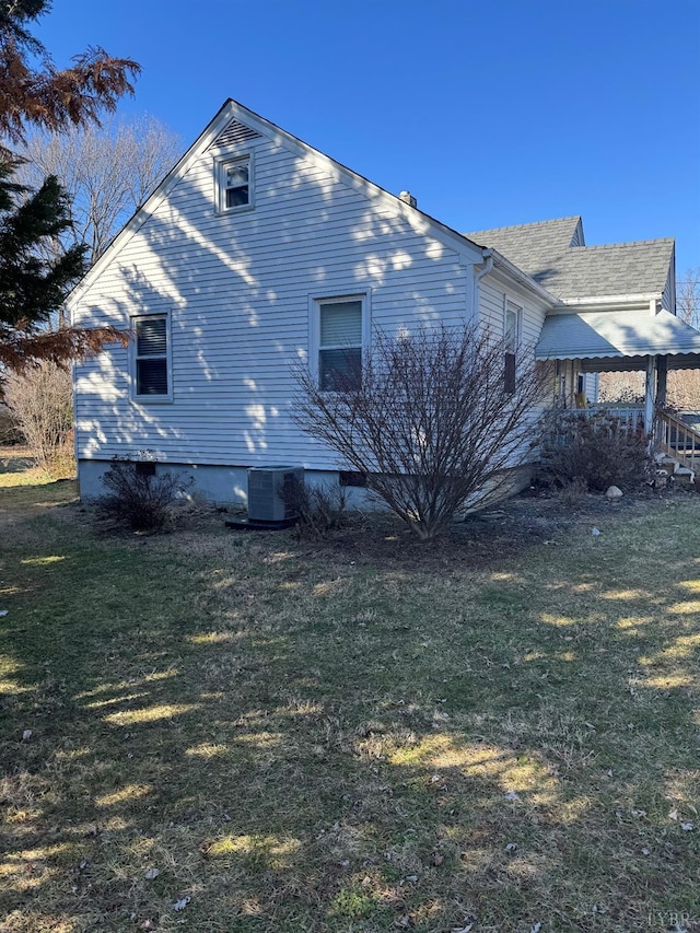 101 Mountain View Dr, Lynchburg, VA 24502 - view of home's exterior with a yard and cooling unit