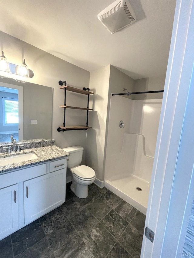 67 Warwick Dr, Lynchburg, VA 24501 - bathroom with walk in shower, toilet, and vanity