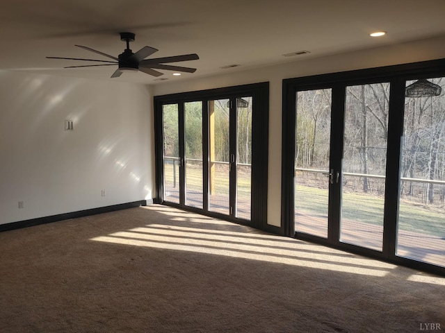 8915 Charlemont Rd, Goode, VA 24556 - spare room with carpet flooring, ceiling fan, baseboards, and recessed lighting