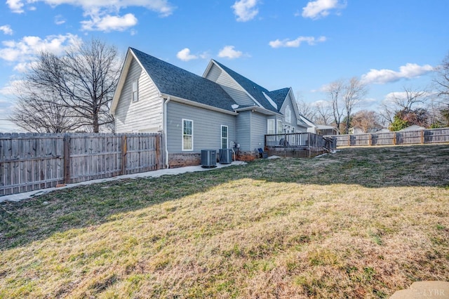 4802 Old Boonsboro Rd, Lynchburg, VA 24503 - rear view of house featuring a deck, cooling unit, and roof with shingles