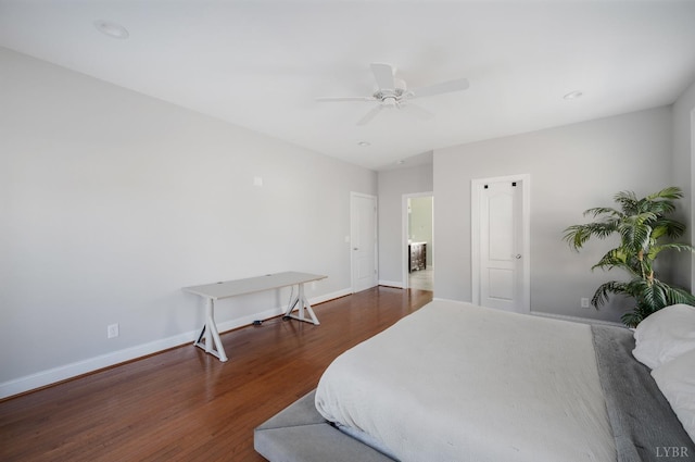 4802 Old Boonsboro Rd, Lynchburg, VA 24503 - bedroom with wood finished floors, baseboards, a ceiling fan, and recessed lighting